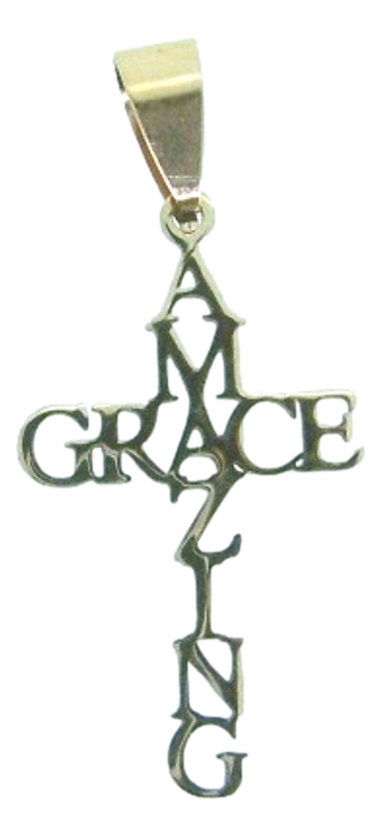 Pendant Amazing Grace 38mm 1pc Rose Gold Stainless Steel